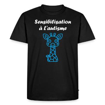 Animal Sensibilisation à l'autisme - T-shirt Premium bio Homme - noir - Devant - Nico (187cm)