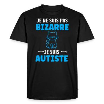 Je ne suis pas bizarre je suis autiste - T-shirt Premium bio Homme - noir - Devant - Nico (187cm)