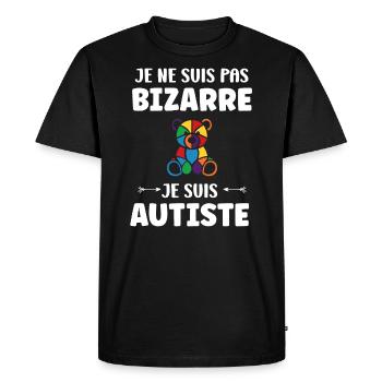 Je ne suis pas bizarre je suis autiste - T-shirt Premium bio Homme - noir - Devant - Nico (187cm)