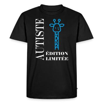 sensibilisation à l'autisme autiste - T-shirt Premium bio Homme - noir - Devant - Nico (187cm)