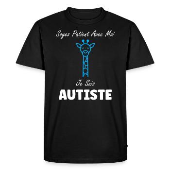 sensibilisation à l'autisme autiste - T-shirt Premium bio Homme - noir - Devant - Nico (187cm)