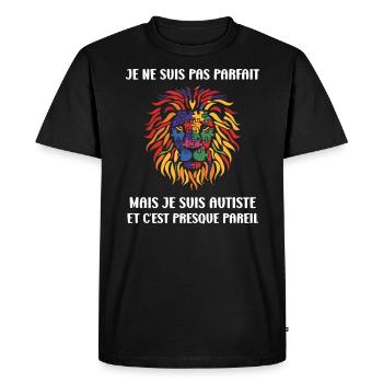 sensibilisation a l'autisme autiste - T-shirt Premium bio Homme - noir - Devant - Nico (187cm)