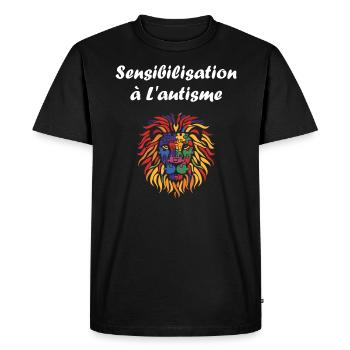 sensibilisation a l'autisme autiste - T-shirt Premium bio Homme - noir - Devant - Nico (187cm)
