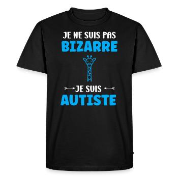 sensibilisation à l'autisme autiste - T-shirt Premium bio Homme - noir - Devant - Nico (187cm)