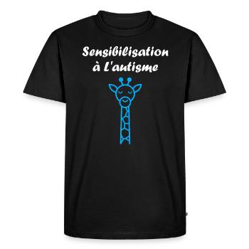 sensibilisation à l'autisme autiste - T-shirt Premium bio Homme - noir - Devant - Nico (187cm)