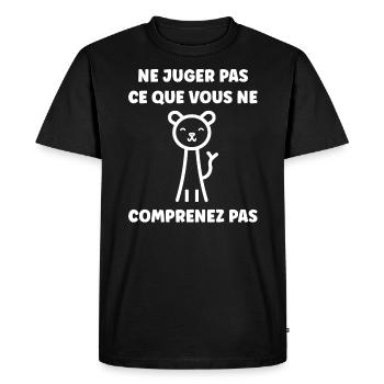 sensibilisation a l'autisme autiste - T-shirt Premium bio Homme - noir - Devant - Nico (187cm)