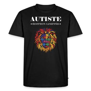 sensibilisation a l'autisme autiste - T-shirt Premium bio Homme - noir - Devant - Nico (187cm)