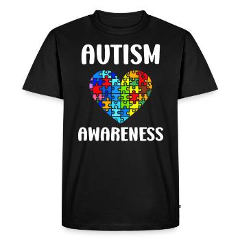 sensibilisation a l'autisme autiste - T-shirt Premium bio Homme - noir - Devant - Nico (187cm)