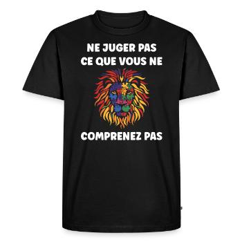 sensibilisation a l'autisme autiste - T-shirt Premium bio Homme - noir - Devant - Nico (187cm)
