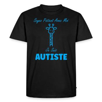 sensibilisation à l'autisme autiste - T-shirt Premium bio Homme - noir - Devant - Nico (187cm)