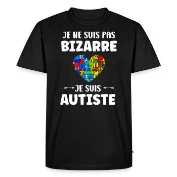 sensibilisation a l'autisme autiste - T-shirt Premium bio Homme - noir - Devant - Nico (187cm)
