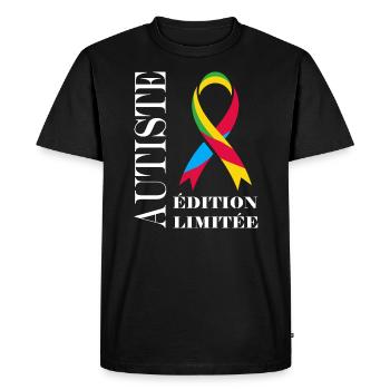 sensibilisation a l'autisme autiste - T-shirt Premium bio Homme - noir - Devant - Nico (187cm)