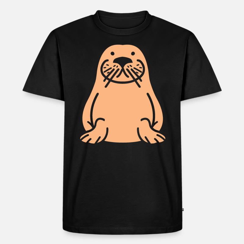 Walross - Männer Premium Bio T-Shirt - Schwarz