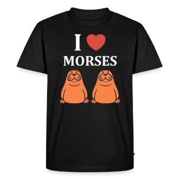 Animal humour Morse - T-shirt Premium bio Homme - noir - Devant - Nico (187cm)