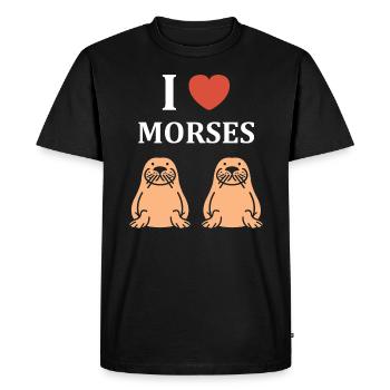 Animal humour Morse - T-shirt Premium bio Homme - noir - Devant - Nico (187cm)