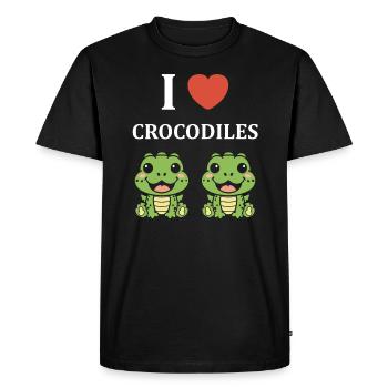 Humour Crocodile - T-shirt Premium bio Homme - noir - Devant - Nico (187cm)