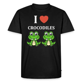 Humour Crocodile - T-shirt Premium bio Homme - noir - Devant - Nico (187cm)