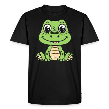 Crocodile - T-shirt Premium bio Homme - noir - Devant - Nico (187cm)