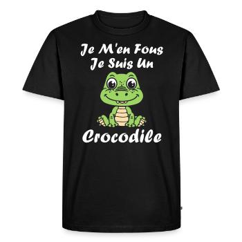 Humour Crocodile - T-shirt Premium bio Homme - noir - Devant - Nico (187cm)