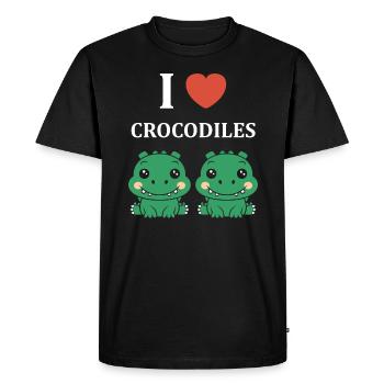 Humour Crocodile - T-shirt Premium bio Homme - noir - Devant - Nico (187cm)