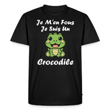 Humour Crocodile - T-shirt Premium bio Homme - noir - Devant - Nico (187cm)