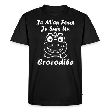 Humour Crocodile - T-shirt Premium bio Homme - noir - Devant - Nico (187cm)