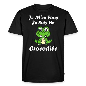Humour Crocodile - T-shirt Premium bio Homme - noir - Devant - Nico (187cm)