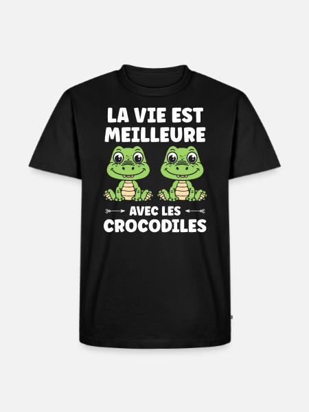 Humour Crocodile - T-shirt Premium bio Homme - noir