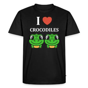 Humour Crocodile - T-shirt Premium bio Homme - noir - Devant - Nico (187cm)