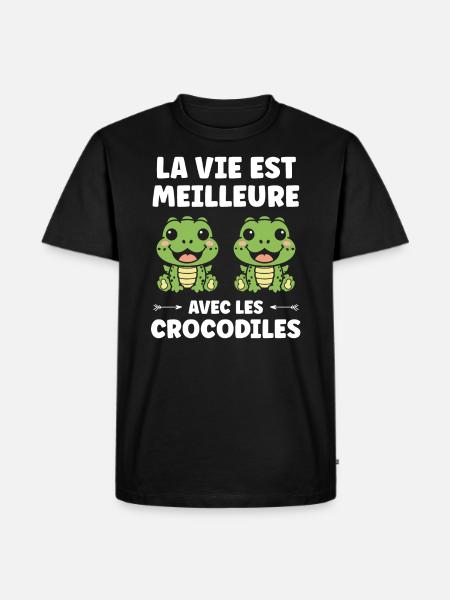 Humour Crocodile - T-shirt Premium bio Homme - noir