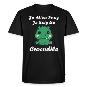 Humour Crocodile - T-shirt Premium bio Homme - noir - Devant - Nico (187cm)