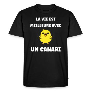 Humour Canari - T-shirt Premium bio Homme - noir - Devant - Nico (187cm)