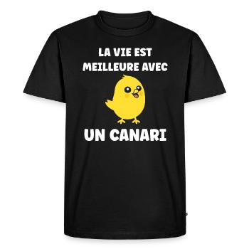 Humour Canari - T-shirt Premium bio Homme - noir - Devant - Nico (187cm)