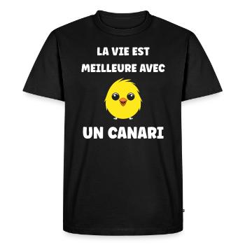 Humour Canari - T-shirt Premium bio Homme - noir - Devant - Nico (187cm)