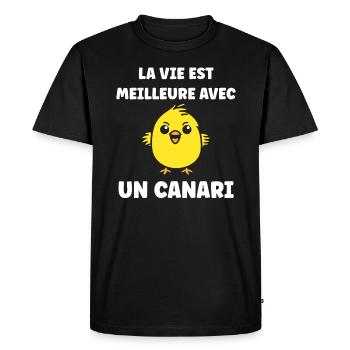 Humour Canari - T-shirt Premium bio Homme - noir - Devant - Nico (187cm)