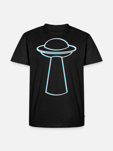 UFO Glitch – Rave & Techno Vibes - Men's Premium Organic T-Shirt - black