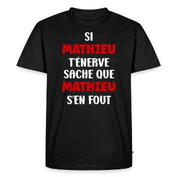 Mathieu - T-shirt Premium bio Homme - noir - Devant - Nico (187cm)