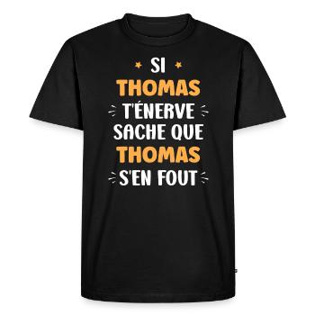 Thomas - T-shirt Premium bio Homme - noir - Devant - Nico (187cm)