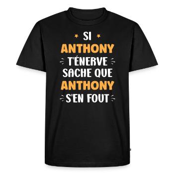 Anthony - T-shirt Premium bio Homme - noir - Devant - Nico (187cm)