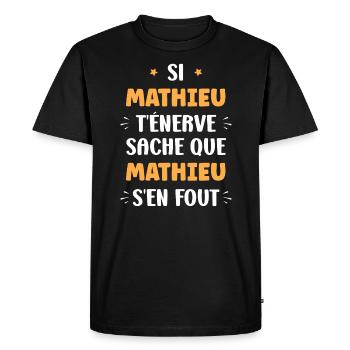 Mathieu - T-shirt Premium bio Homme - noir - Devant - Nico (187cm)