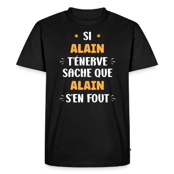 Alain - T-shirt Premium bio Homme - noir - Devant - Nico (187cm)