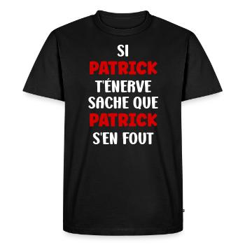 Patrick - T-shirt Premium bio Homme - noir - Devant - Nico (187cm)