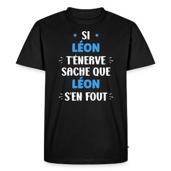 leon - T-shirt Premium bio Homme - noir - Devant - Nico (187cm)