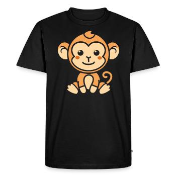 Singe - T-shirt Premium bio Homme - noir - Devant - Nico (187cm)