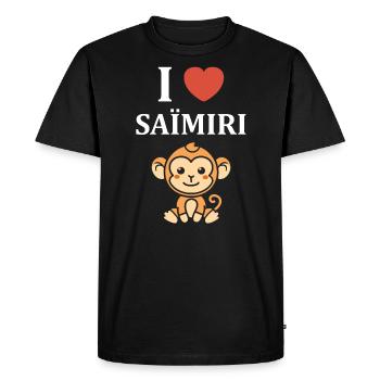 Singe Saïmiri - T-shirt Premium bio Homme - noir - Devant - Nico (187cm)