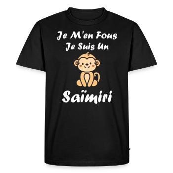 Singe Saïmiri - T-shirt Premium bio Homme - noir - Devant - Nico (187cm)