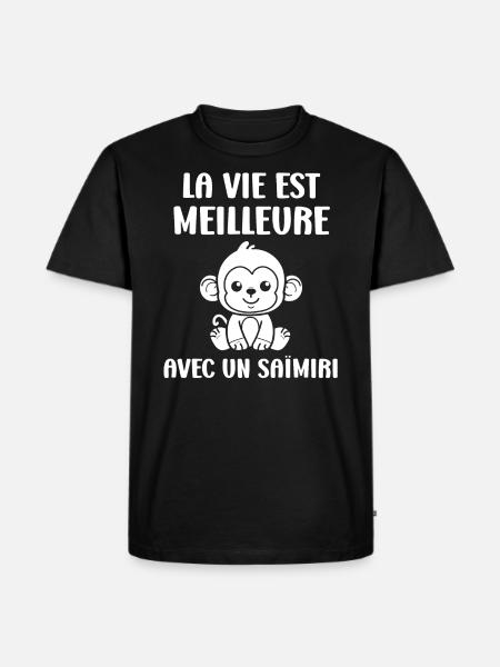 Singe Saïmiri - T-shirt Premium bio Homme - noir