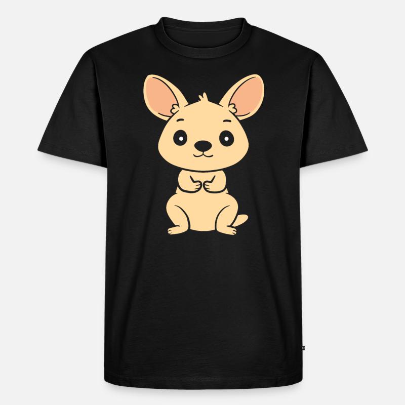 Wallaby - Männer Premium Bio T-Shirt - Schwarz