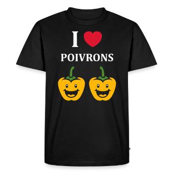 Humour poivron - T-shirt Premium bio Homme - noir - Devant - Nico (187cm)