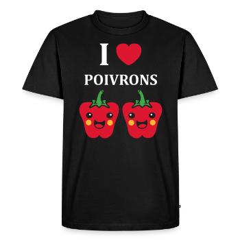 Humour poivron - T-shirt Premium bio Homme - noir - Devant - Nico (187cm)